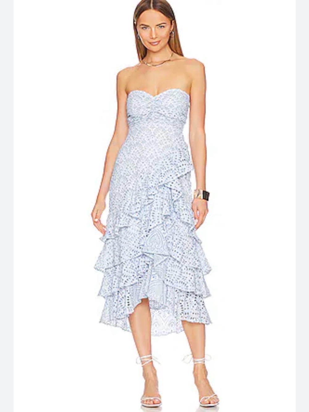 Sundress Flavie in Eyelet Blue